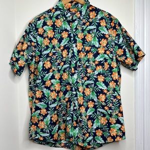 Club Room Floral Tropical Shirt Men’s XL Short Sleeve Button Down Summer Vacay